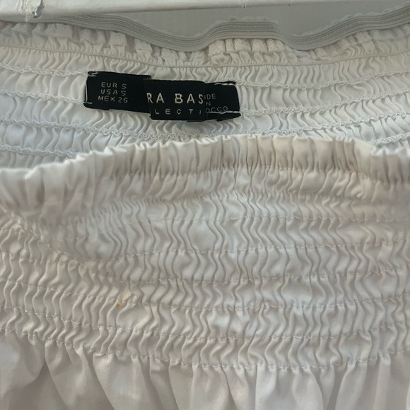 Zara Basic Collection White Off-Shoulder Top - Picture 4 of 8